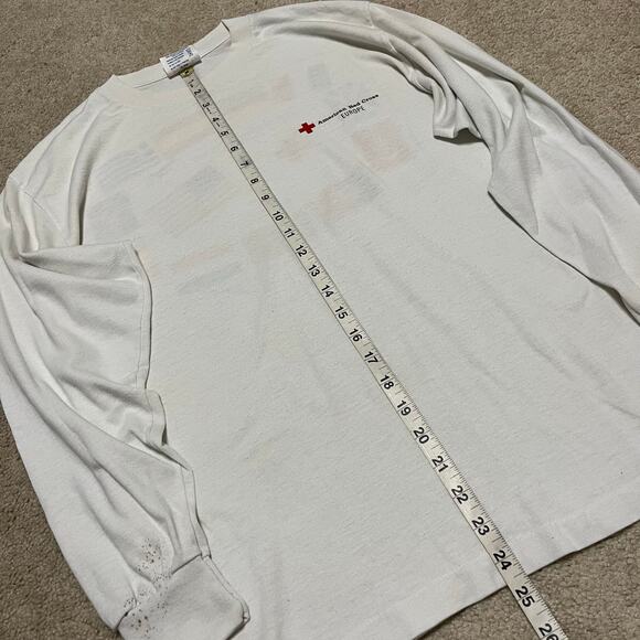 Vintage American Red Cross EUROPE Long Sleeve Graphic Shirt Large - Picture 4 of 7
